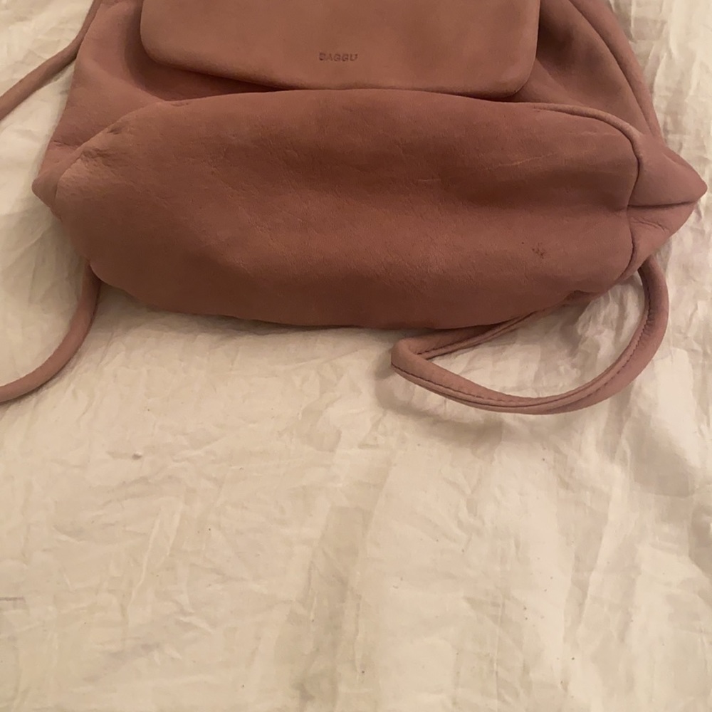 Baggu Leather Mini Backpack - Lavender Blush Pink - Picture 4 of 6